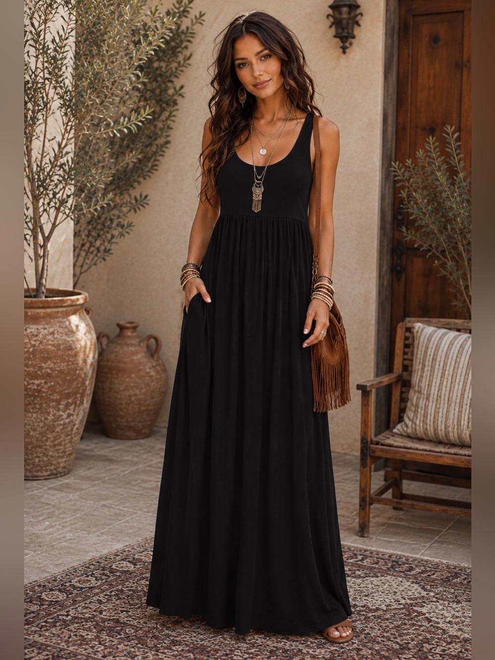 BLACK TAPE Black Sleeveless Maxi Dress – In Size XL – New With Tags